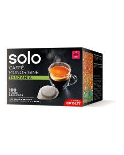 SOLO CAFFE MONORIGINE TANZANIA 100 CÁPSULAS E.S.E COMPOSTABLES