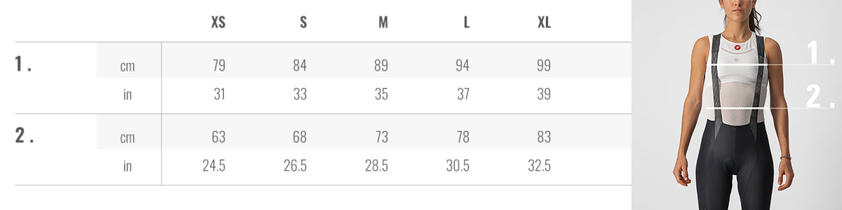 guida alle taglie per l'abbigliamento Polti